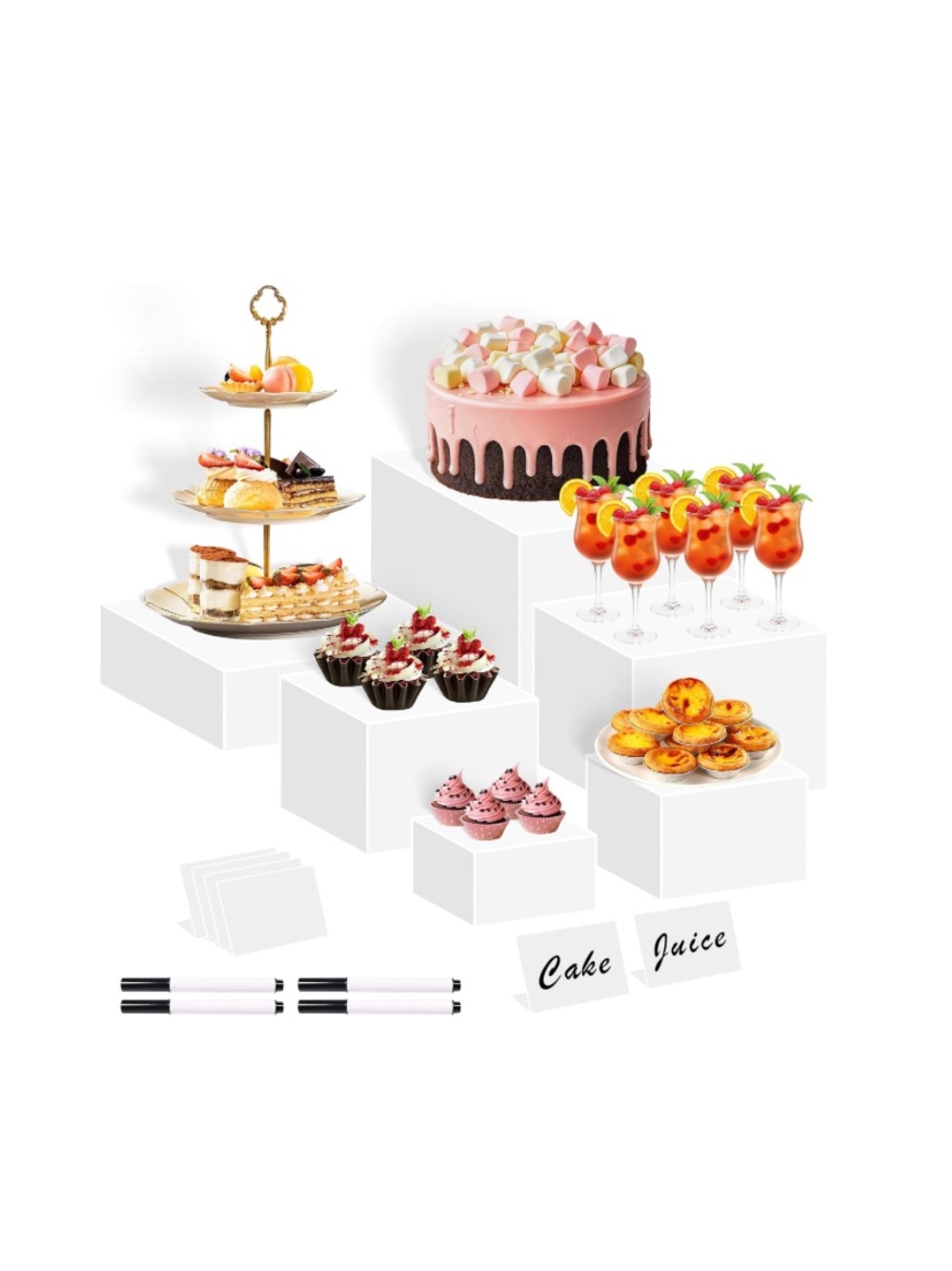 6PCS Food Risers for Display Stand Risers Food/Decorations Party - SHIP ALONE - Picture 2 of 4